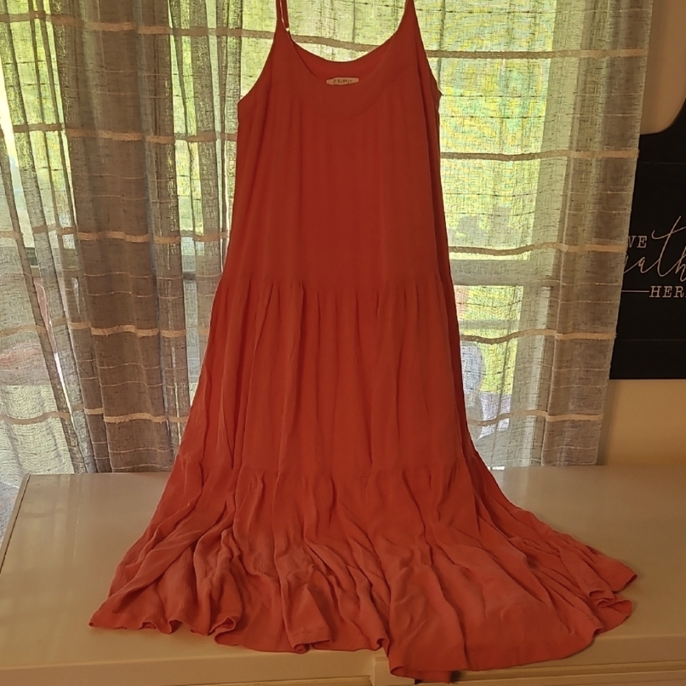 Size M Z Supply Coral Maxi Dress
